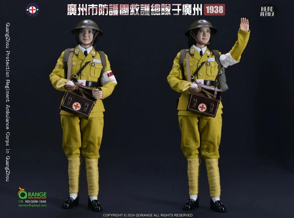 1/6 QOTOYS QORANGER QOM-1048 Asia Female Soldier Nurse Warrior Fight For the Peace Dressing Suit Coat Medic Tools Bag No Body