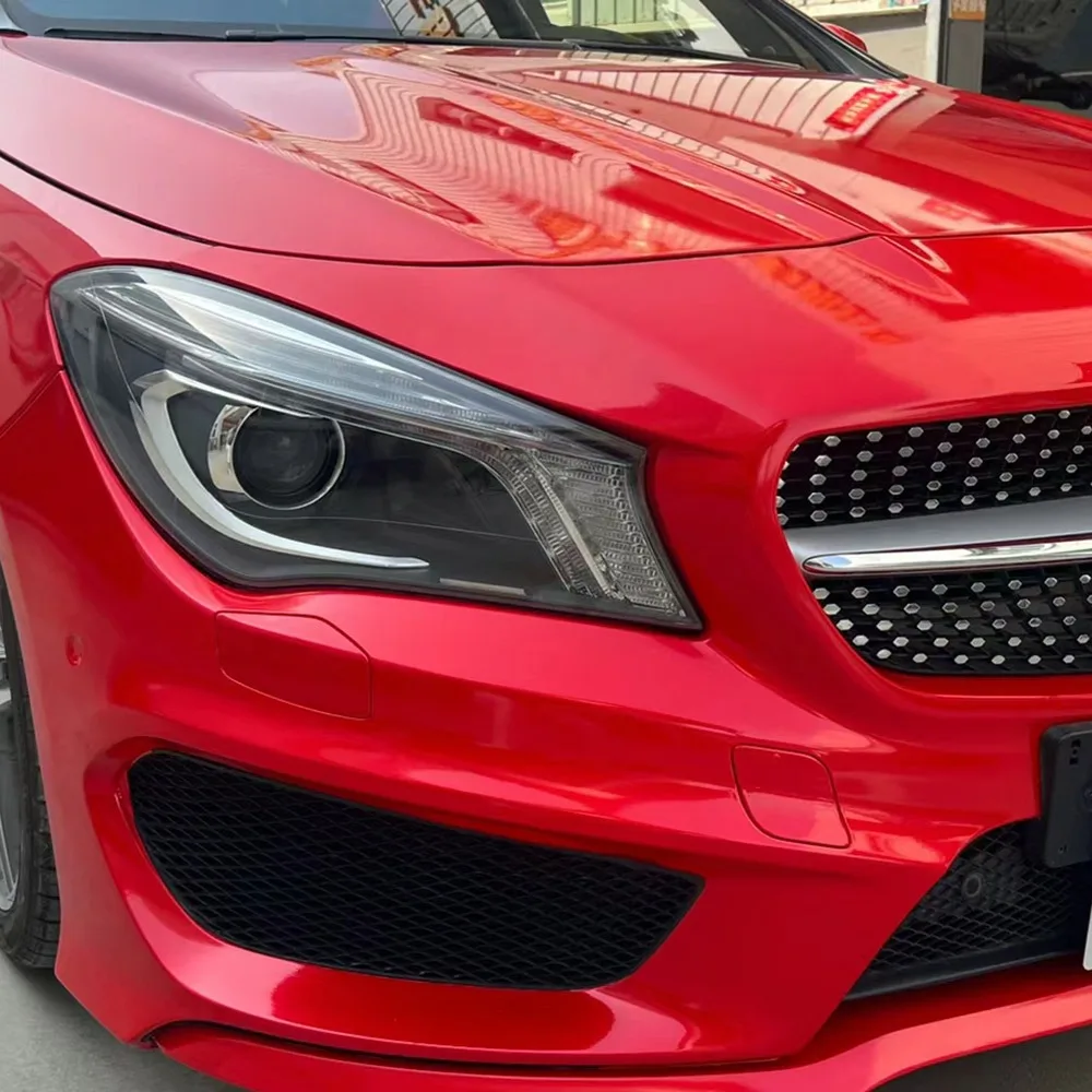 Easy to Install Premium PET Car Body Film Stretchable Car Wrap Auto Vinyl Removable Air Release Film Fire Red