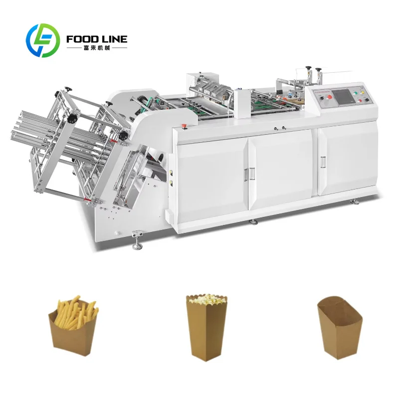 Customized Fully Automatic Food Paper Box Take Away Lunch Carton Cardboard Making Machines Pizza Paper Box Forming Machine