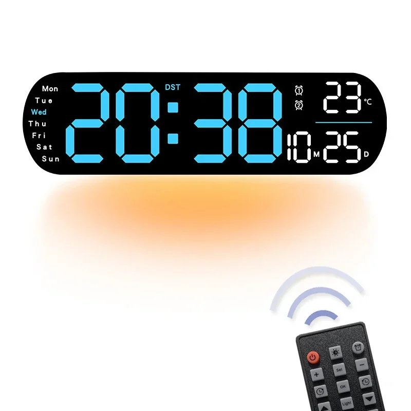Energy-Efficient LED Silent Wall Clock with Multiple Display Features for Bedroom