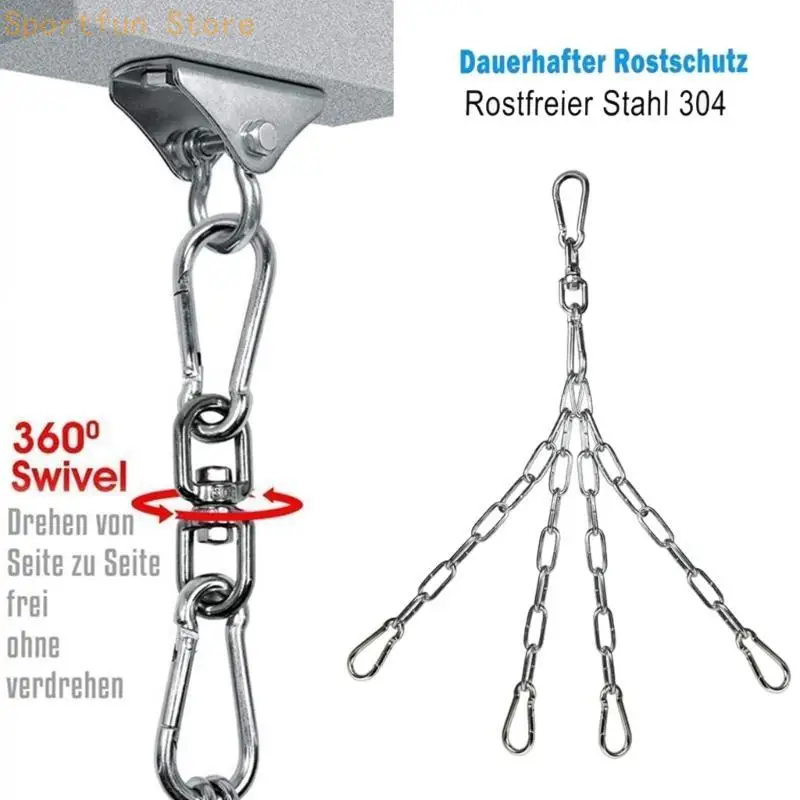 Punching Bag Hanger Connecting Hook Chain Stainless Steel Swivels Chain with Hook X7JD