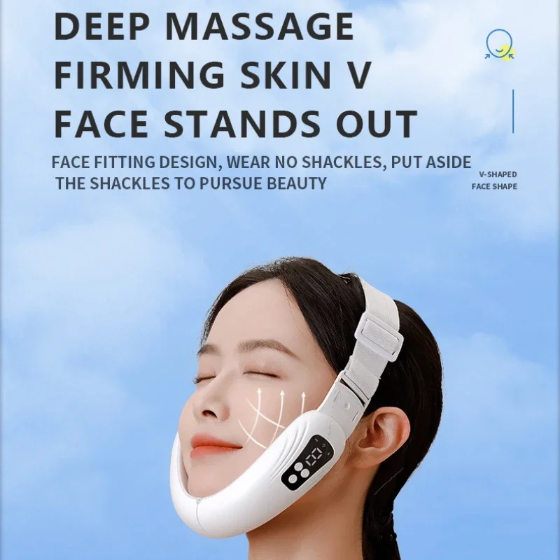 Massageador Facial EMS para Cuidados Com A Pele, Face Lift, Remoção De Queixo Duplo, Dispositivo De Beleza, Anti-Rugas, Massagem De Pele Reafirmante, Slimmer V