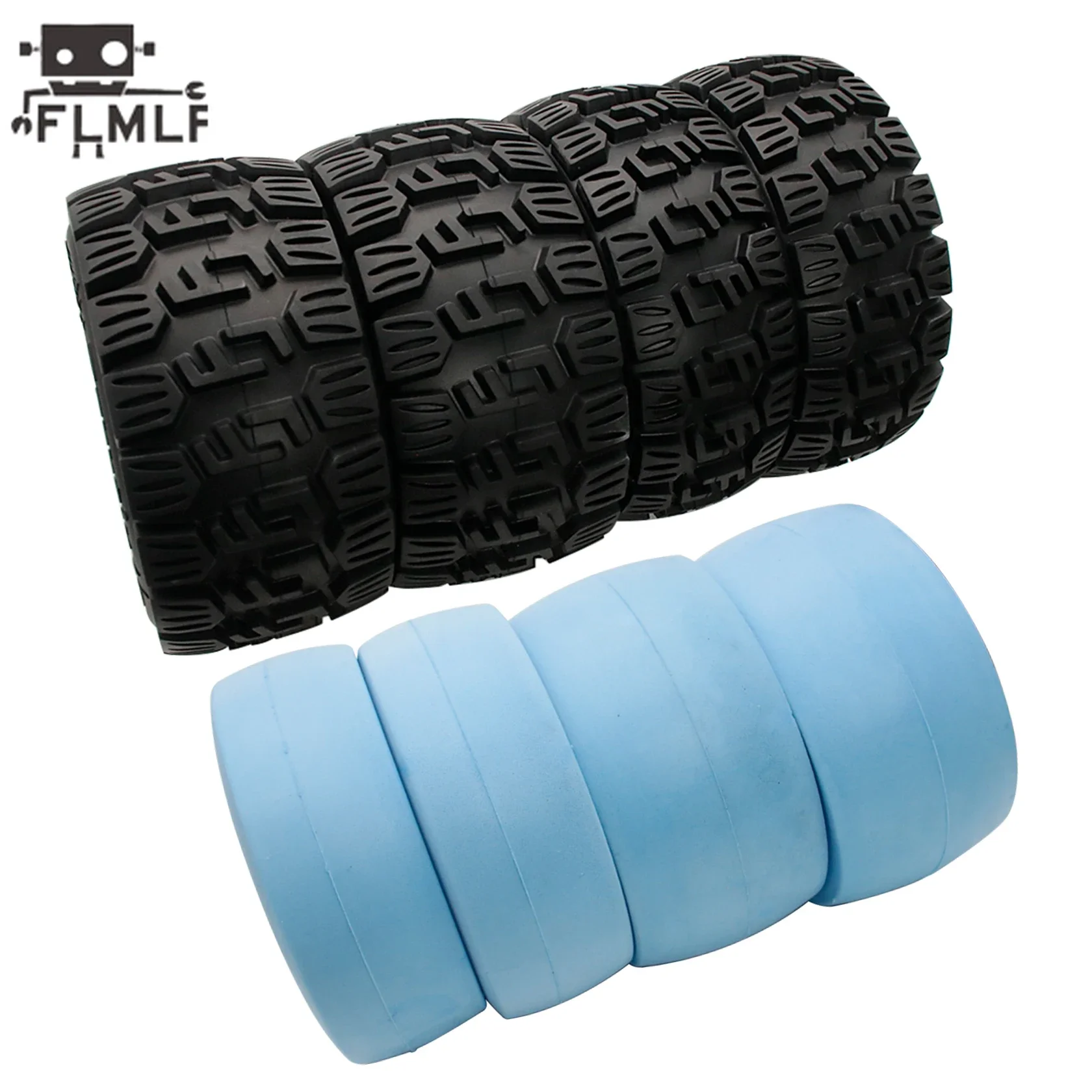 Super Strong Grip on All Terrain Front or Rear Tyre with Nylon Wheel Hub or Tire Skin Kit for 1/5 HPI ROFUN ROVAN KM BAJA 5B SS