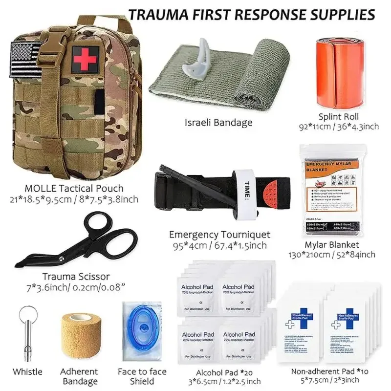 Imagem -02 - Kit de Primeiros Socorros ao ar Livre Survival Gear Molle Bolsa Emergência Médica Ifak Airway Tactical Tourniquet Sangramento Israel Bandage