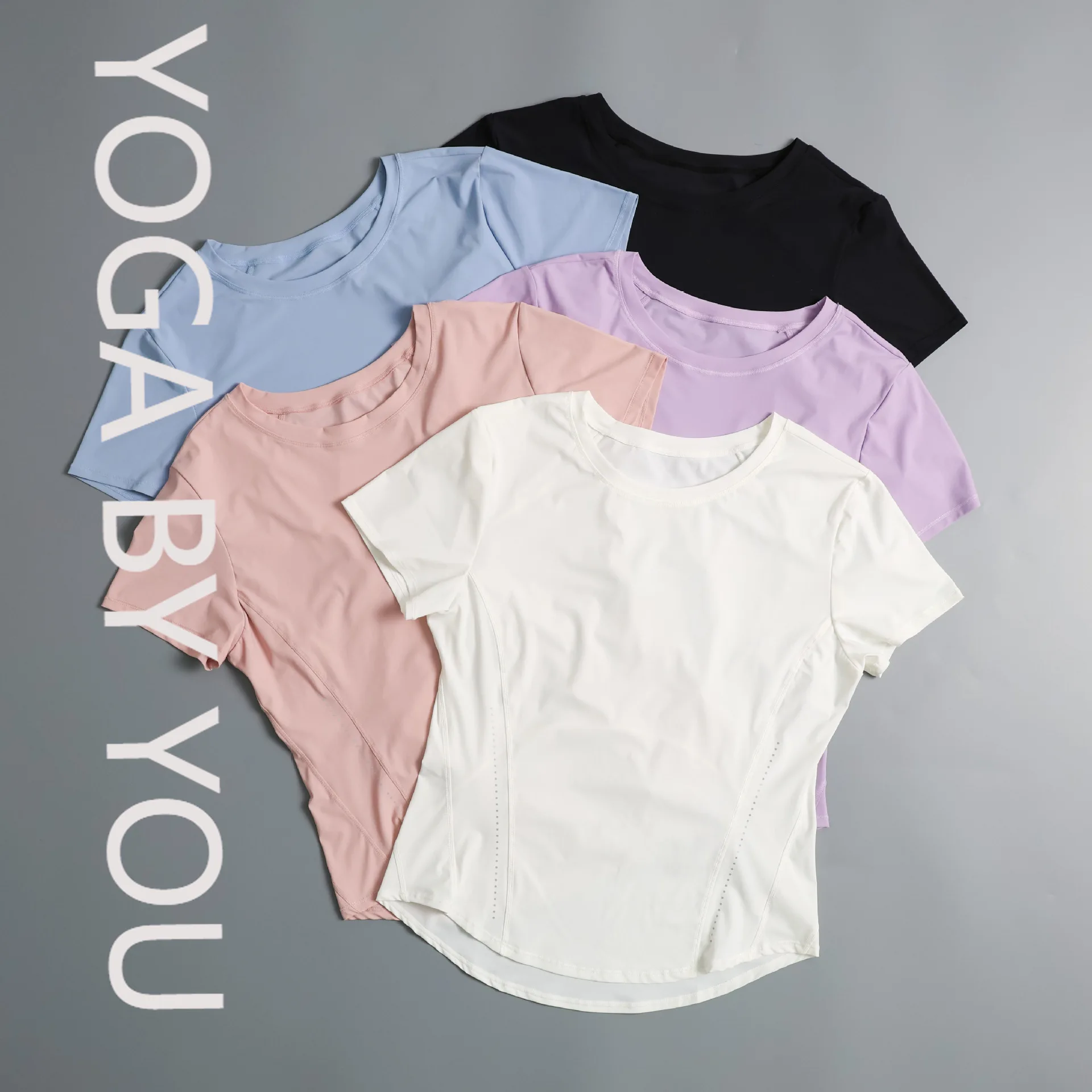 

Sports short-sleeved women's loose and thin breathable running training quick-drying T-shirt summer yoga fitness top 2025 new