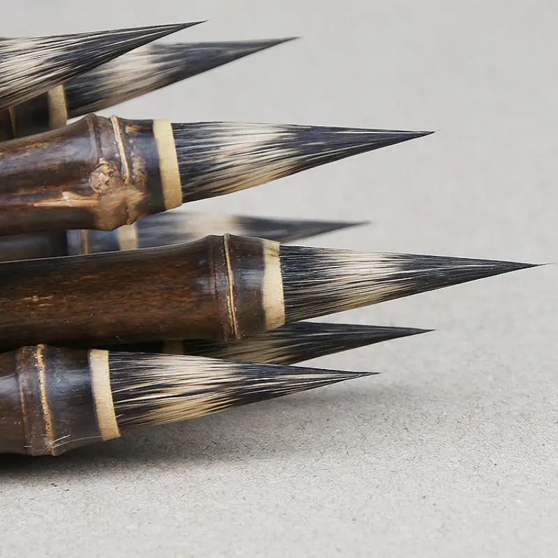 1Pc Purple Rabbit Wolf Hair Chinese Calligraphy Brush Pen Ancient Bamboo Small Regular Script Writing Drawing Brush Stationery