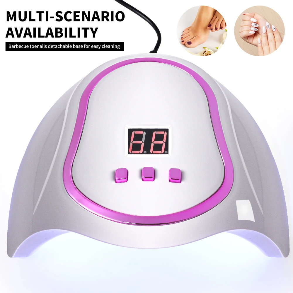 18LEDネイルドライヤーランプ UV/LED速乾ジェルポリッシュ硬化フォトセラピーライト LCDディスプレイ付き アクリルジェル用マニキュアツール