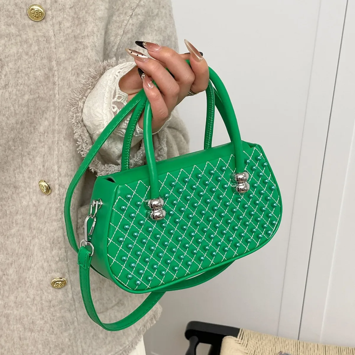 

2025 Minimalist Square Bag, Solid Color Top Handle Purse for Women, Textured Crossbody Tote, Versatile Day-to-Night Bag, Chic