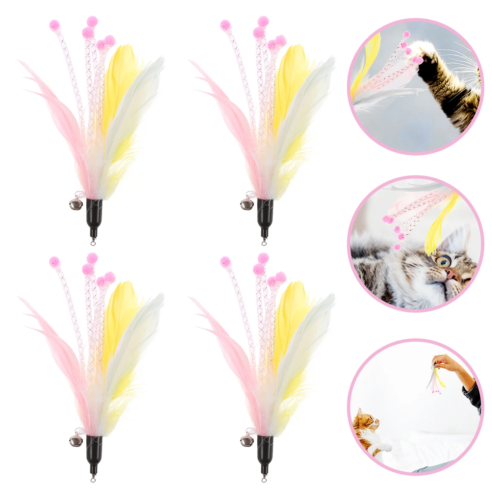 

8 Pcs Cat Teaser Refill Wand Toys for Cats Dancer Products Kitten Accessories Replacements Stick