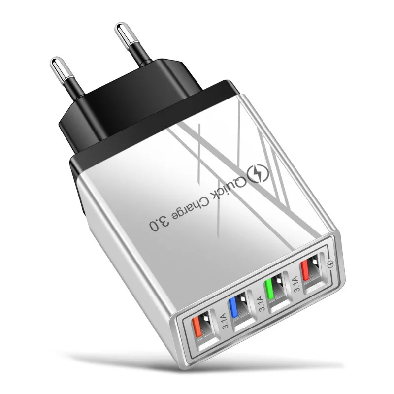 New! For iPhone Samsung Xiaomi Poco Fast Charging Mobile Phone Charger Adapter 3A USB Charger 4 Ports USB Quick Charge 3.0