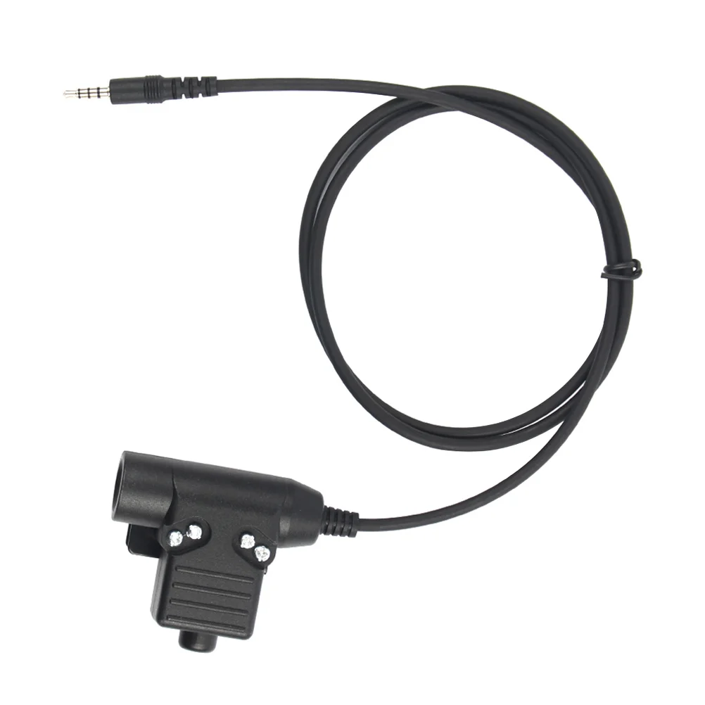 

U94 PTT Headsets Radio Adapter Plug Noise Reduction Push to Talk Button Detachable Swivel Clip Long Leads Professional