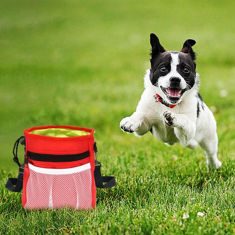 

Dog Treat Training Pouch Dog Training Treat Pouch Bag Pet Treat Bag With Waist Belt Shoulder Strap Built-in Poop Bag Dispenser