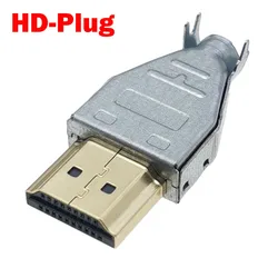 1pc New HDMI-compatible Plug Connector Solder Wire Welding Connectors 20P HD Line Repair DIY Male Plug Metallic housing