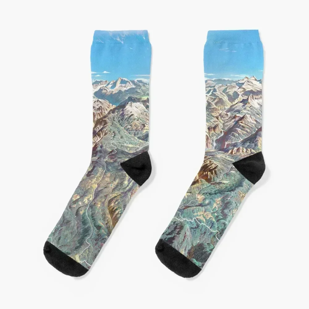 Yosemite National Park Socks cotton snow hiphop New year's Boy Socks Women's