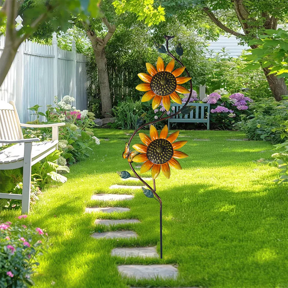 Outdoor Garden Decor Sunflower for windmill Garden Sunflower Decor Windvane Yellow Easy Installation For Yard For Garden