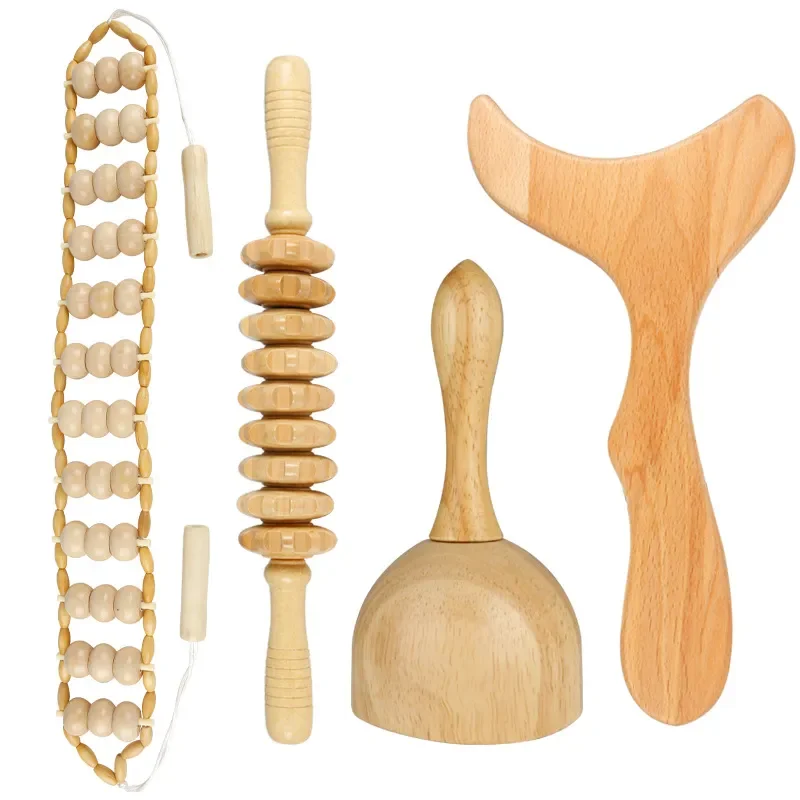 Maderotherapy Wood Therapy Massage Tool Set -Anti-Cellulite Lymphatic Drainage Body Sculpting Massager for Spa Home Use