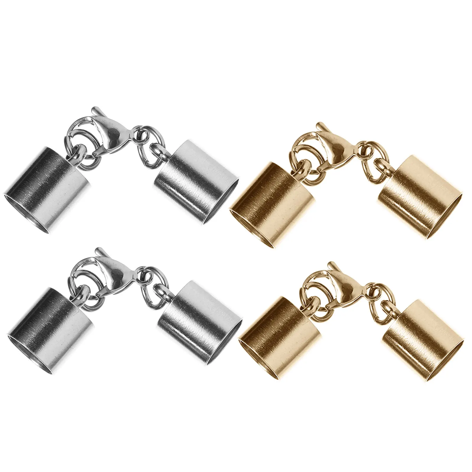 

4Pcs Cord Clasp Fine Workmanship DIY Jewelry Clasp Supplies for Bracelet Bag Scrapbooking Cellphone Decorative