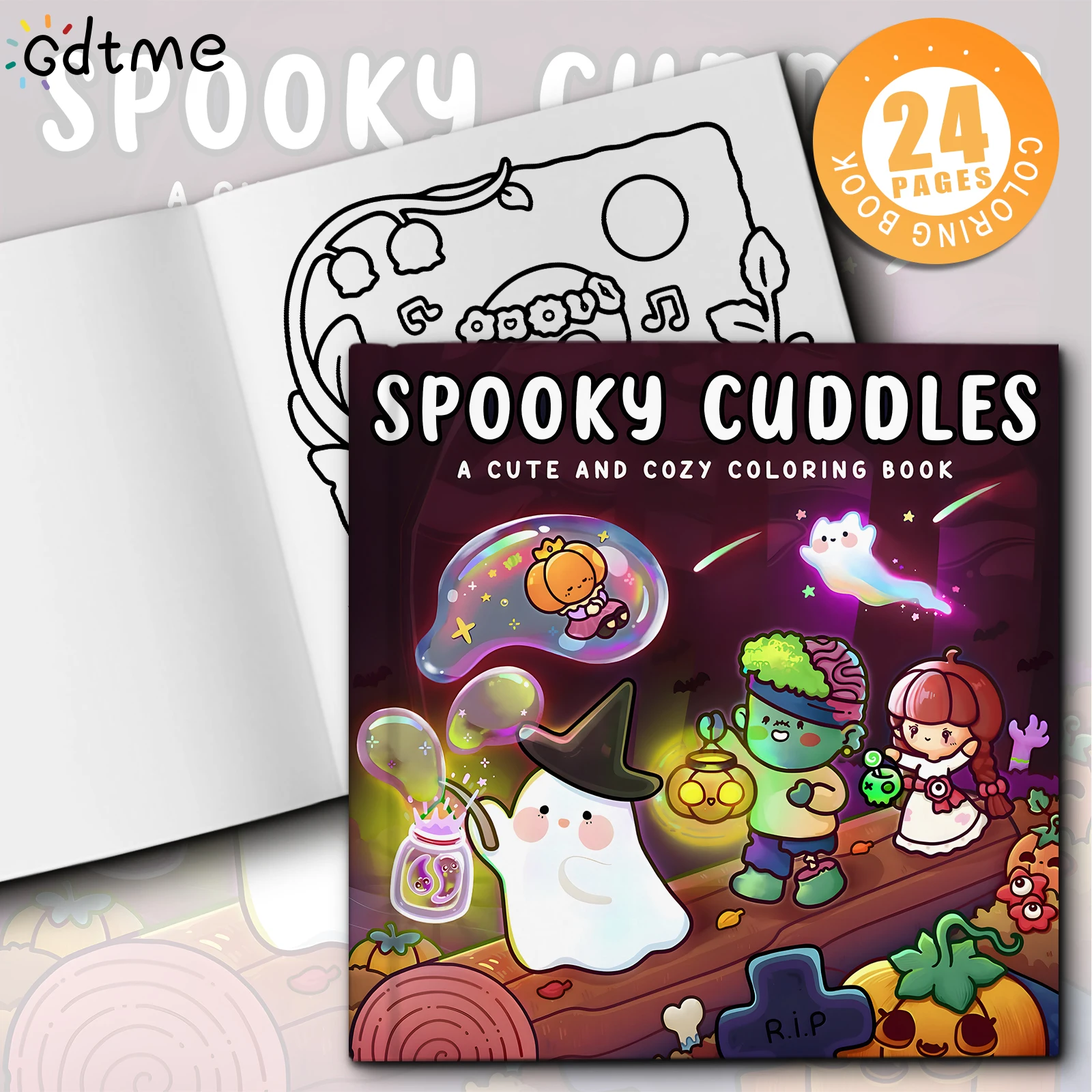 Spooky Cuddles Coloring Book for Adult & Teen Featuring Cute Creepy Characters in Fun and Cozy Moments for Relaxation and Stres