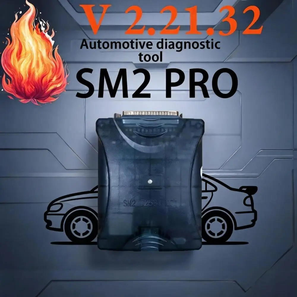 Latest SM2 PRO J2534 VCI V2.21.32 Transparent Case Auto ECU Programmer PCM Flash Car Diagnostic Tool Read Wri