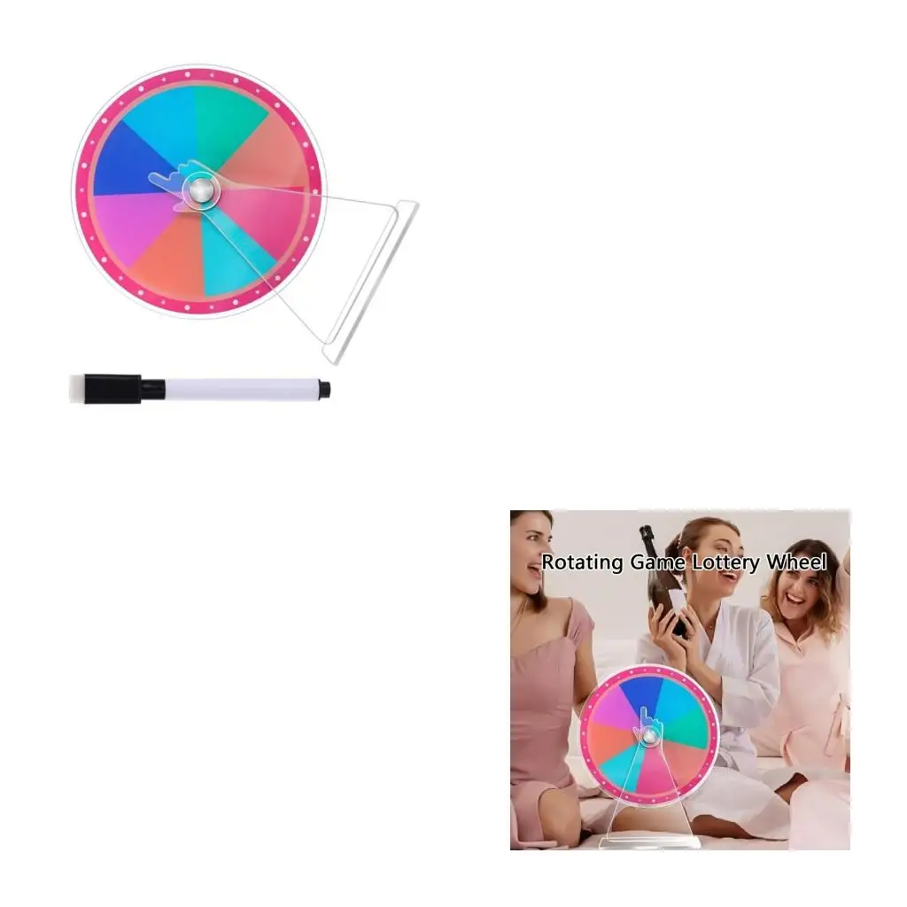 Q39E Lucky Draws Rotating Wheel Erasable Reusable Fortune Wheel Tabletop Prize Turn Plate Easy Assembly Rotating Wheel