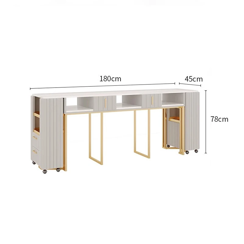Bright Manicure Nail Table Elegant And Subtle Stylish Classic Manicure Nail Table Multifunctional Design Mesa Salon Furniture