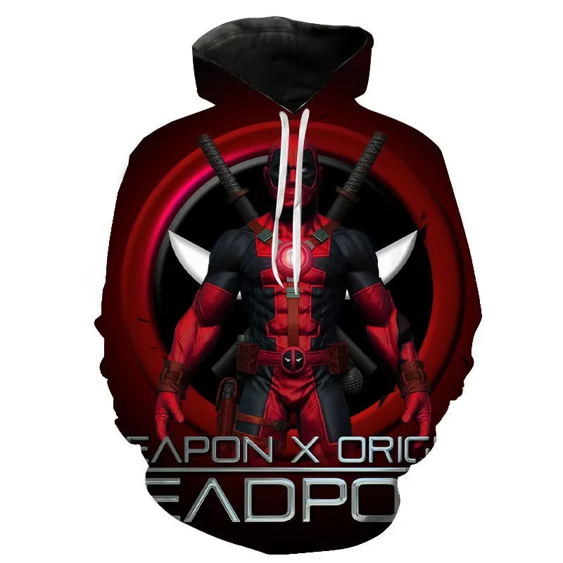 Deadpool Men\'s Hoodie Marvel Boy Pullover 3D Printed Fashion Hoodie Oversized Men\'s Hoodie Autumn Casual Men\'s Clothing