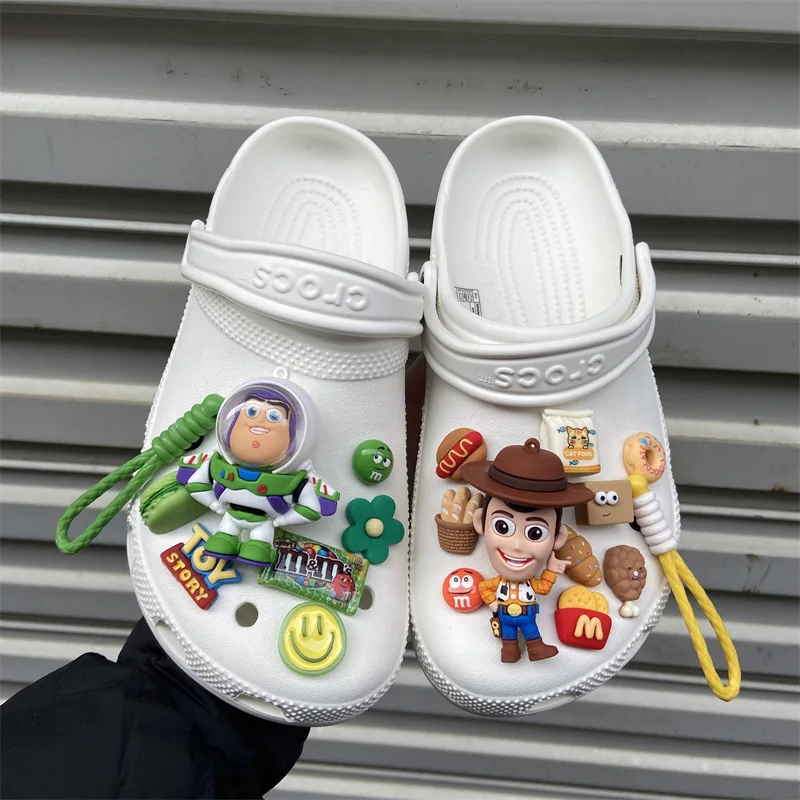 Disney Toy Story Shoes Flower Set DIY Anime Buzz Lightyear Shoes Buckle Detachable Cartoon Shoes Decorative Buckle Toy Kids Gift