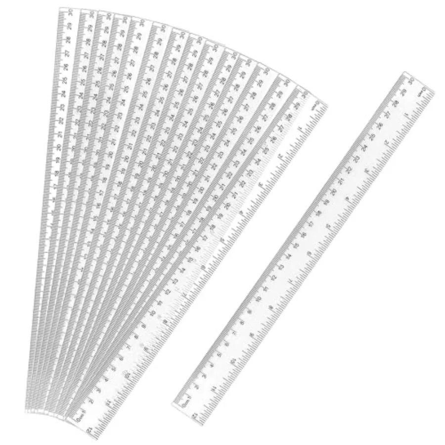 

Набор из 15 гибких прозрачных линеек с индексацией в дюймах и метрической шкалой для учебы и офиса
