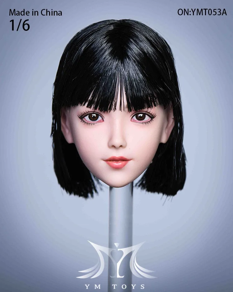 YMTOYS YMT053 1/6 Scale Female Soldiers Lovely Loli Head Sculpt Hair Transplant Head Carving Fit 12 inch Action Figure Body