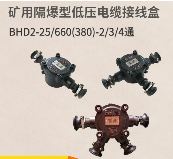 BHD2-25/660 (380) -3T mine flameproof low voltage cable junction box 25A four-way explosion-proof junction box