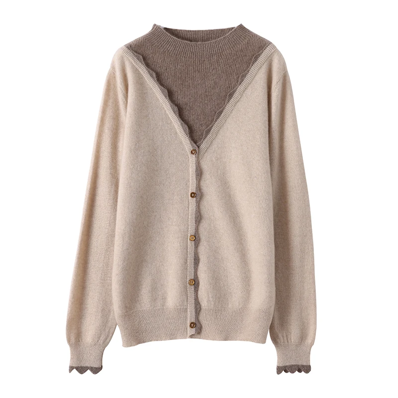 

Новинка 2023 года, женская зимняя куртка, свитер из 100% шерсти, пальто, популярная женская легкая трикотажная одежда, роскошный короткий стильный кардиган, верхняя одежда