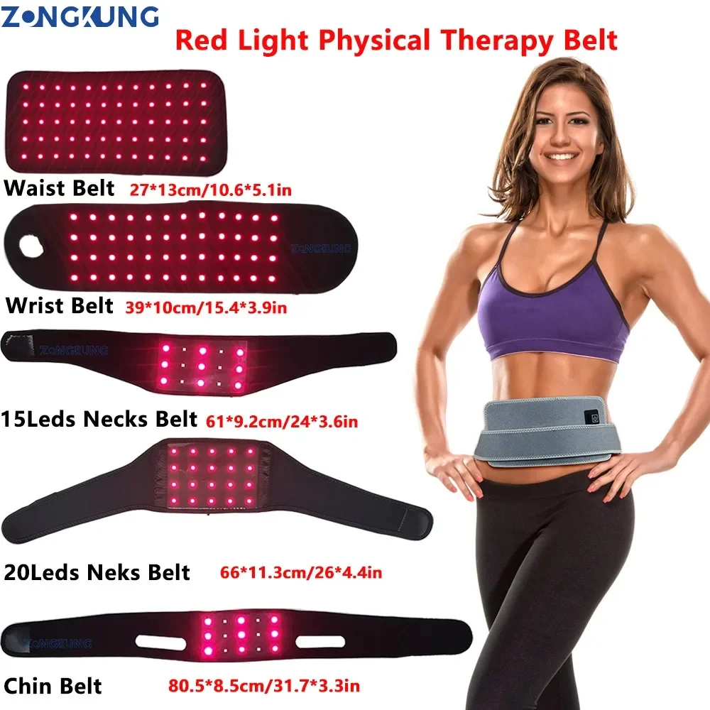 ZONGKUNG Red Light Relaxation Strap,660nm&850nm Near-infrared Light,Help Relieve Muscles Waist Neck Shoulder Hand Wrist Chin Pad