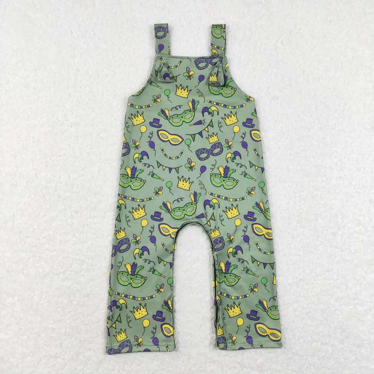 z924-10 SR0601 New baby rompers Carnival crown green suspender jumpsuit Wholesale Summer Boutique baby boy clothes