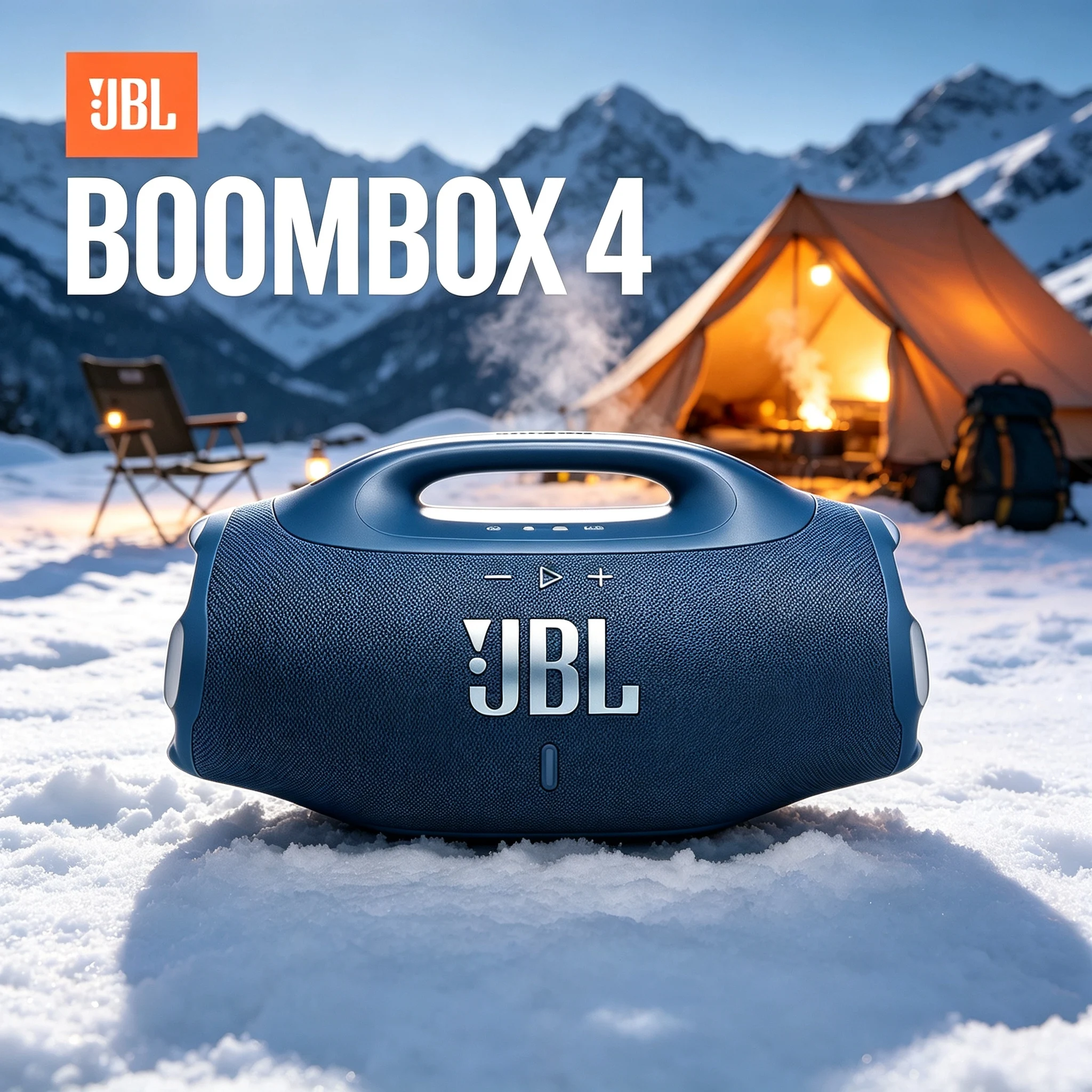 BOOMBOX 4 Wireless BT Speaker, AI Sound Boost Tech, IP68 Rated, 34H Playback, Carry Handle, BT5.4, Power Bank for Picnic