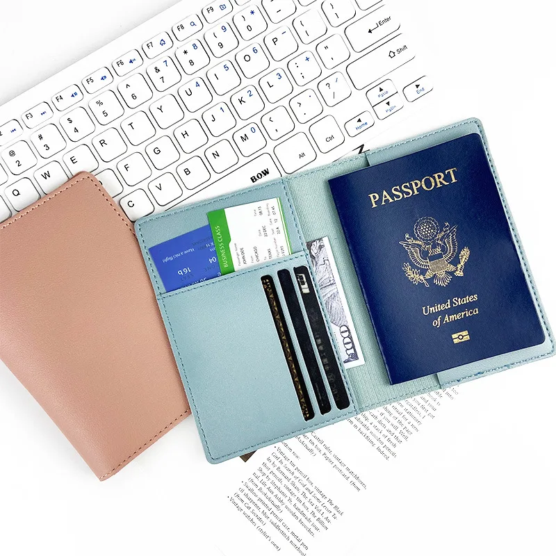 PU leather multi-position passport protection case, travel air ticket storage, multi-functional lightweight wallet