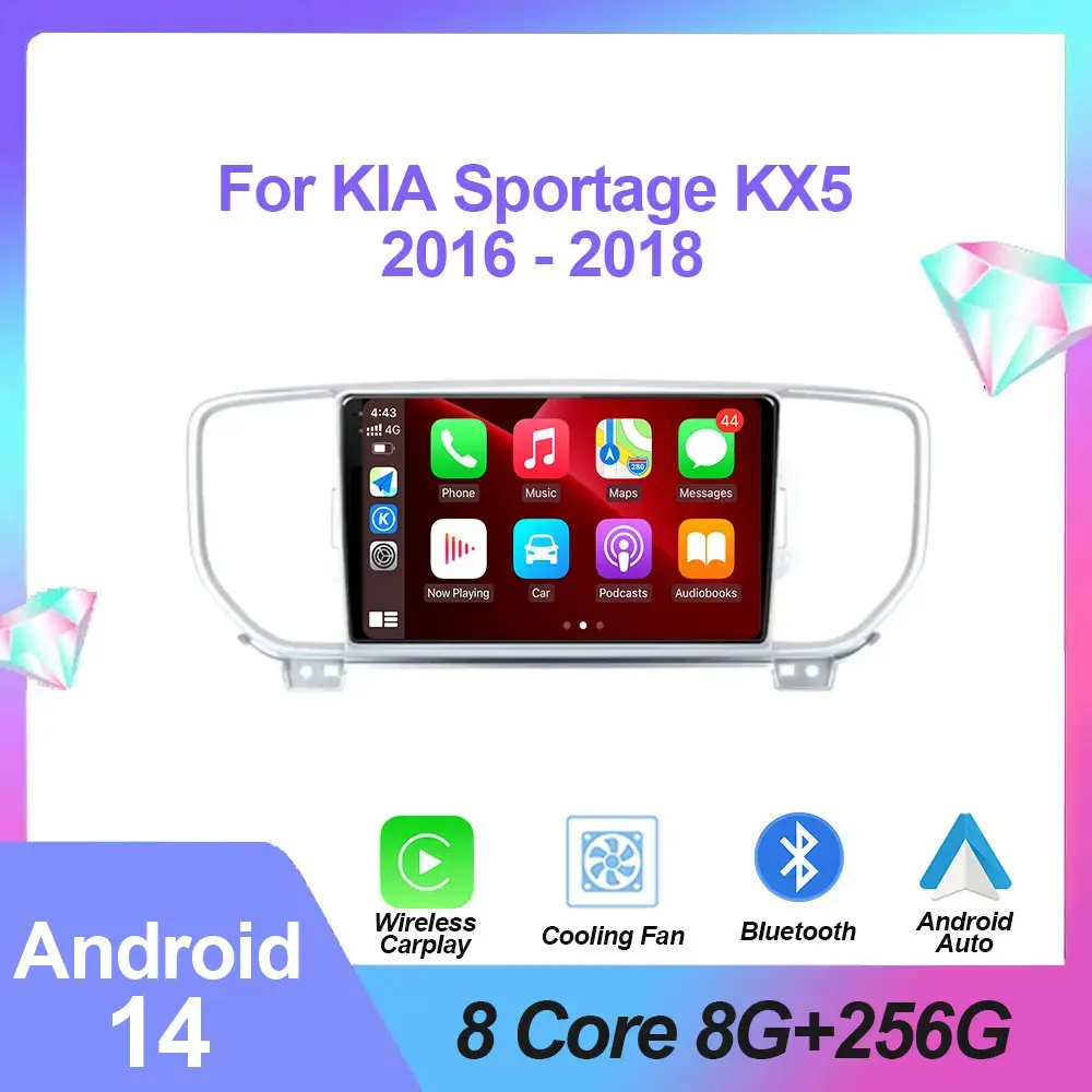 

Android 14 Car Radio Multimedia Video Player For KIA Sportage KX5 2016 - 2018 GPS Navigation RDS DSP IPS Head Unit NO 2 Din