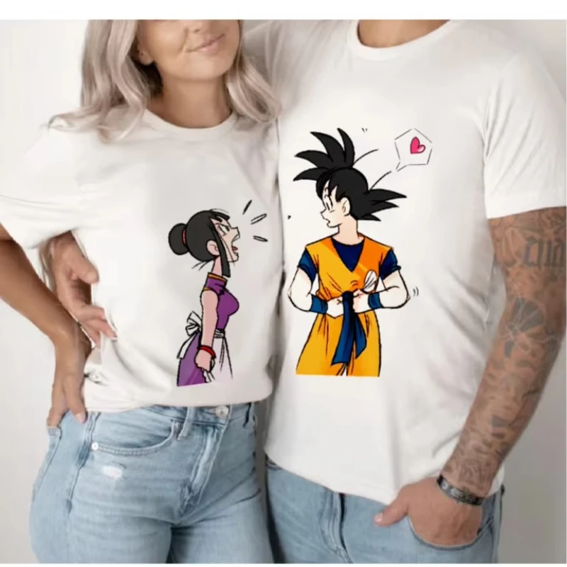Dragon Ball Animation Hommes Femmes Couples T-Shirt D'été Décontracté Sport Fitness Lâche Surdimensionné Confortable Coton Manches Courtes
