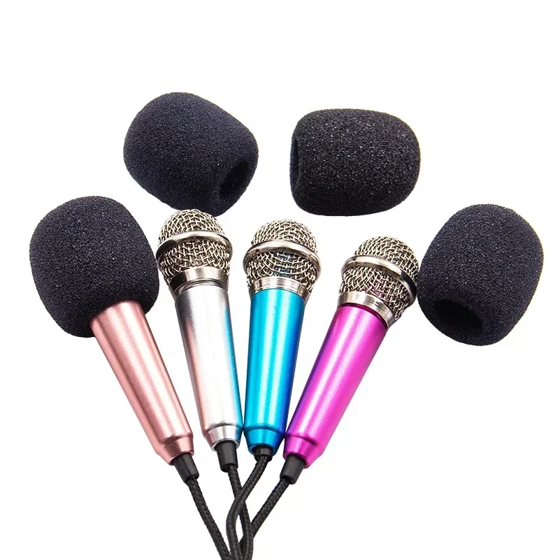 mini Portable 3.5mm Stereo Studio Mic KTV Karaoke Mini Microphone For Smart Phone Laptop PC Desktop Handheld Audio Microphone