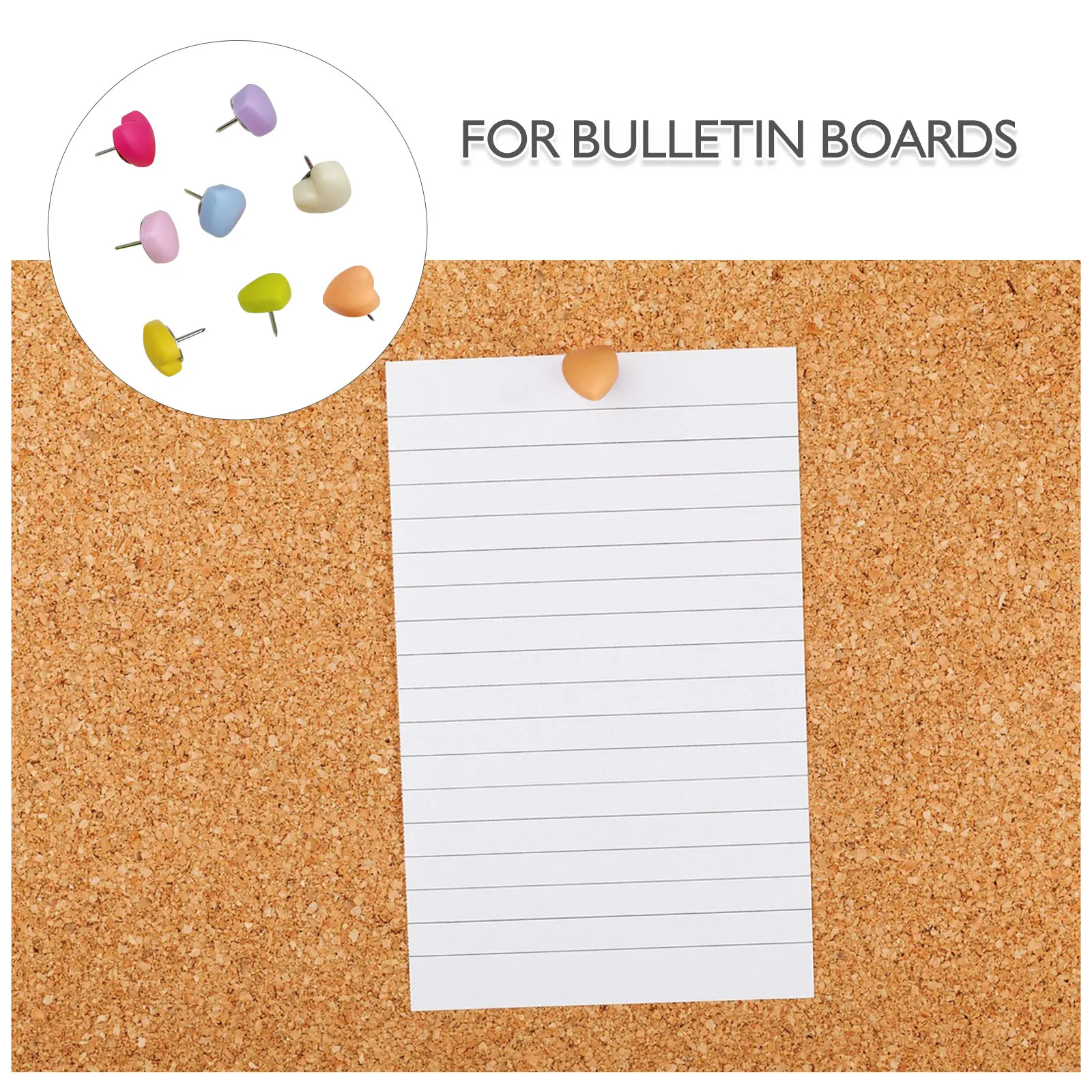 20Pcs Macaron Color Heart Thumbtacks Resin Push Pins Cute Decorative Office Supplies for Cork Board Craft Project Organization