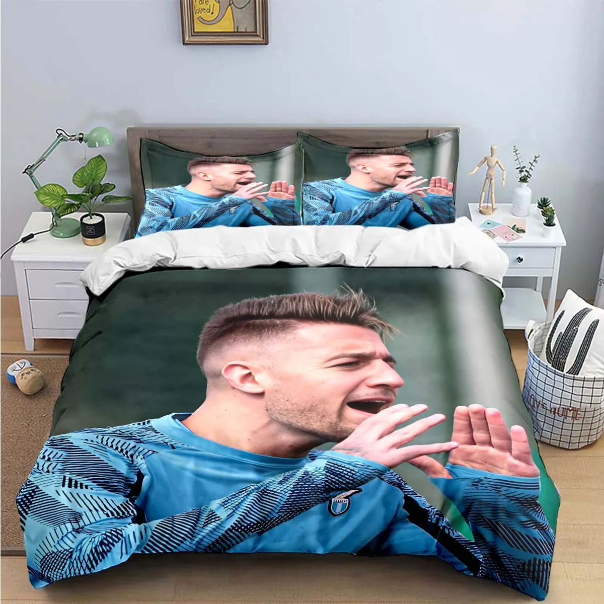 Комплект постельного белья с принтом испанского футболиста С-Сергея Милинковича-Савича, комплект для подростков и девочек, односпальный, подарок для детей