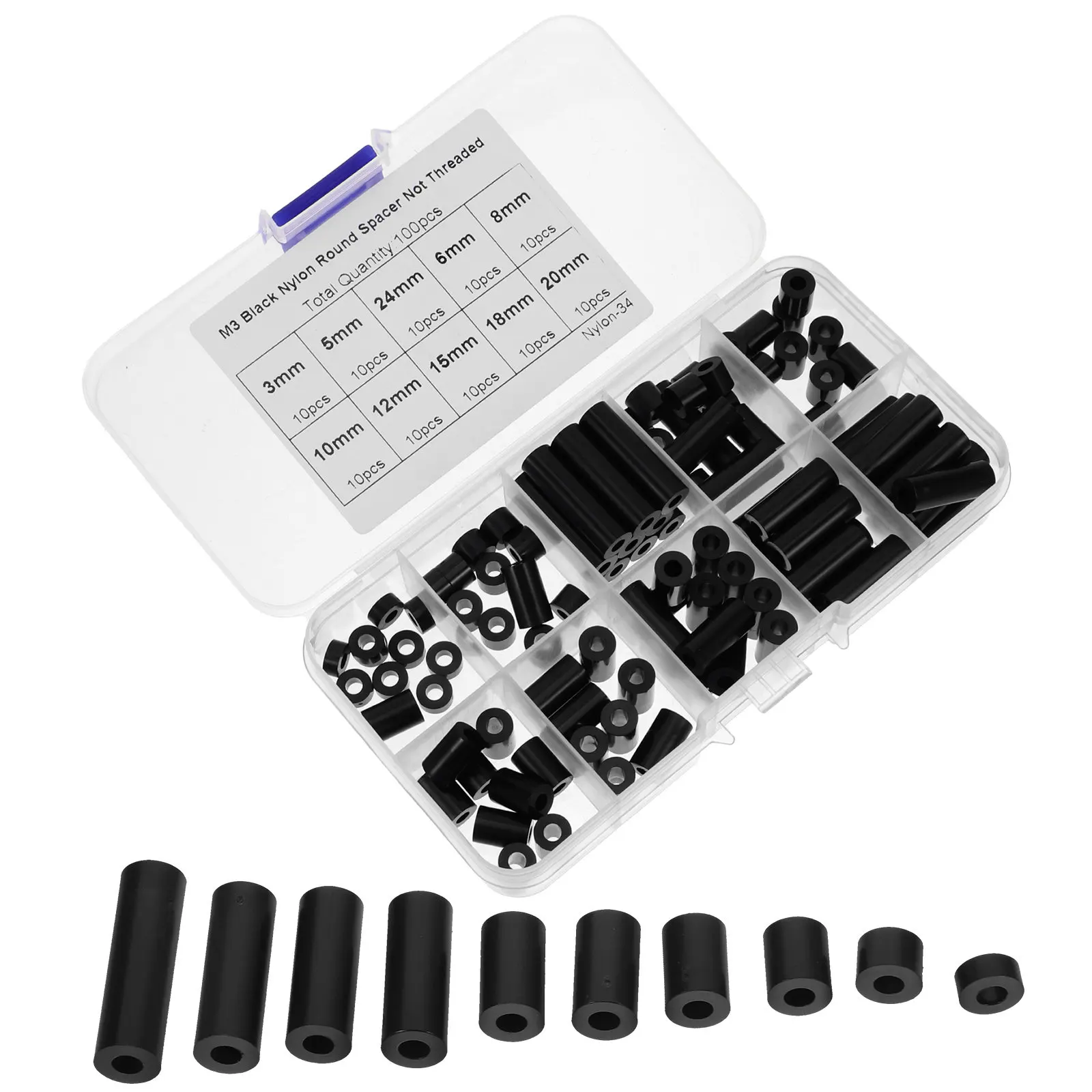 100Pcs Round Nylon Spacers Washers for Electrical Outlets Screws Insulated Spacer Hardware Mounting Extender Receptacle Gasket