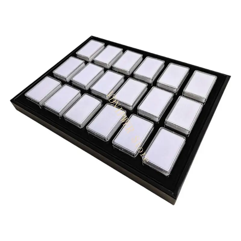 علبة تخزين مواد PU المدمجة المدمجة لمجوهرات أكريليك للمواد البوراتية للأحجار الكريمة والنماذج المصغرة D08E #4