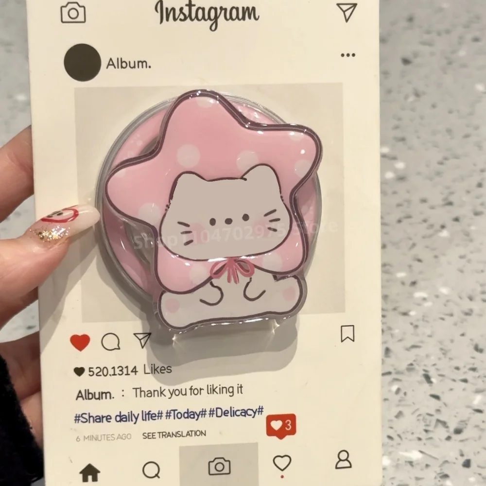 

Корейский милый котенок для телефона Magsafe, магнитная подставка Griptok для iPhone, забавный складной чехол для беспроводной зарядки, держатель