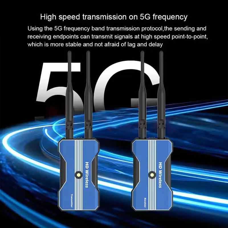 500M Wireless HDMI Extender Kit 1080P Video Transmitter and Receiver with Battery Slots Audio IR for Camera DVD Laptop PC To TV