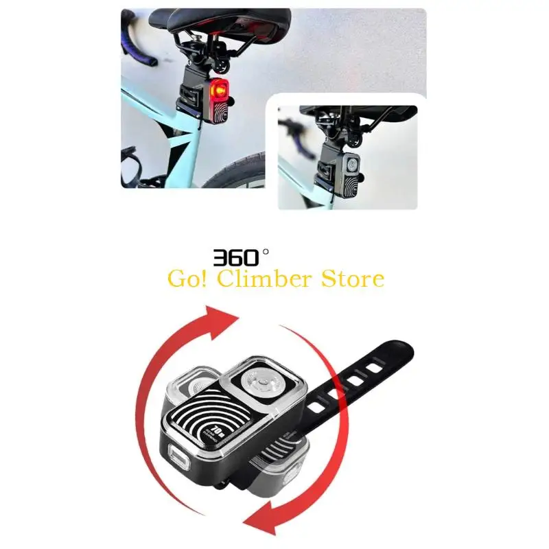 Q84C Automated Detection Rear Light Water-Resistant Brake Warning Trail Back Light for Night Cycling Safety