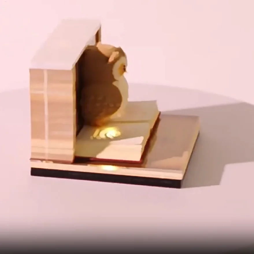 ثلاثية الأبعاد البومة التقويم 2026 الوقت قطعة التقويم البومة على شكل المسيل للدموع بعيدا أجندة مكتبية صغيرة نحت الفن دفتر المسيل للدموع الجدول المفكرة