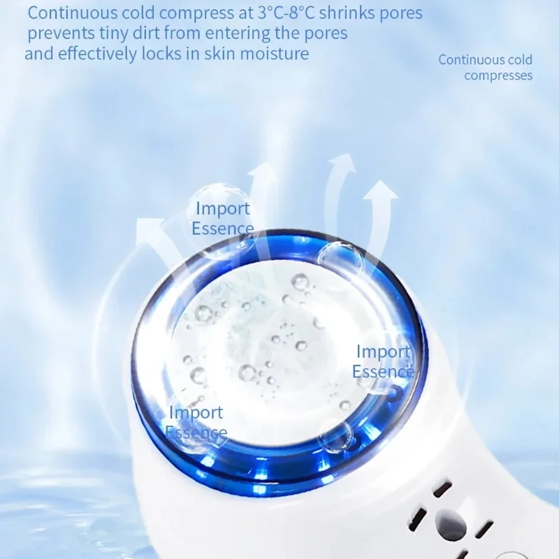 Terapia della luce blu Martello freddo Macchina per massaggio facciale Crioterapia Guarigione del ghiaccio Viso Cura della pelle Massaggiatore Bellezza Ridurre i pori Rughe