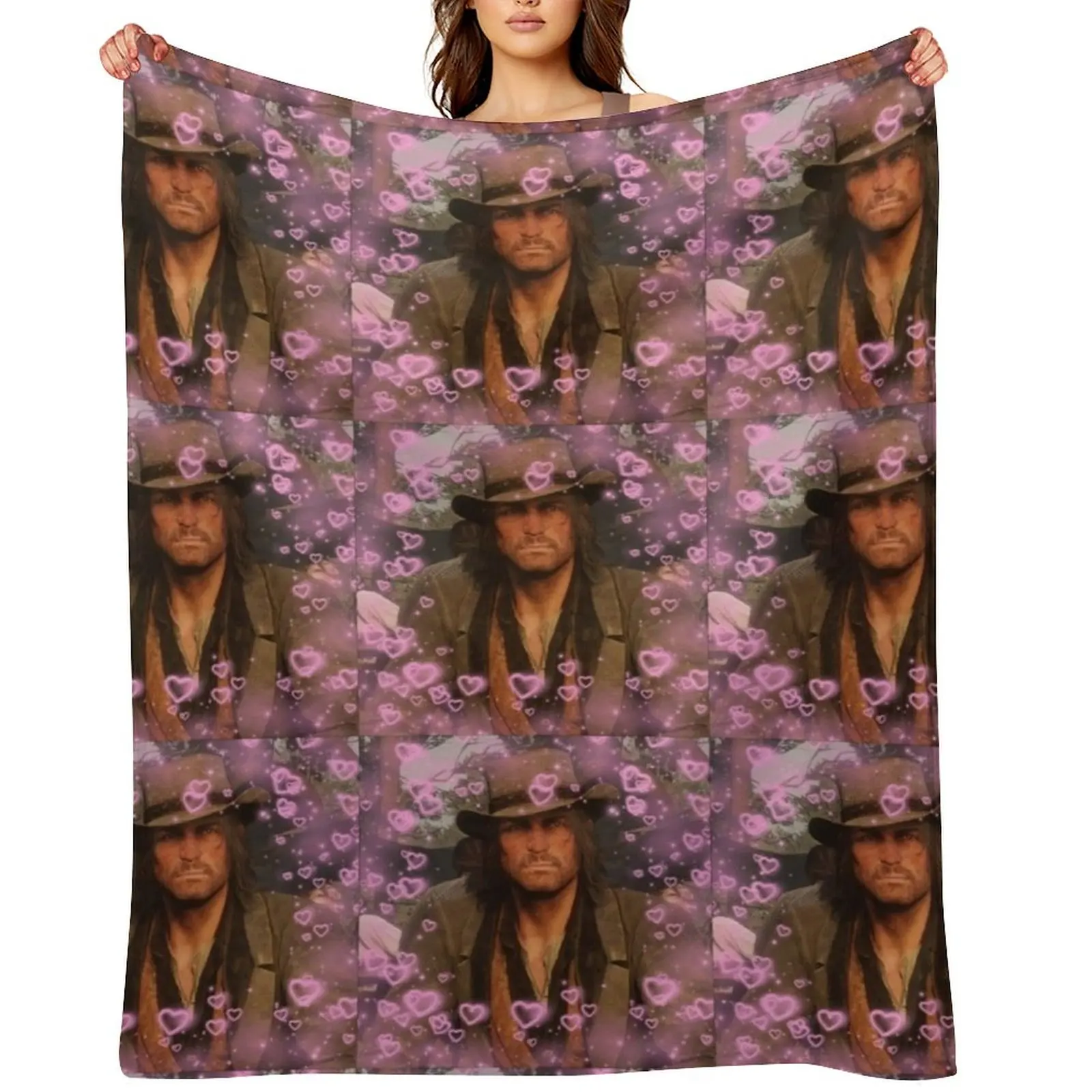 

John Marston Hearts Throw Blanket Custom Decorative Throw Fashion Sofas Hair Blankets