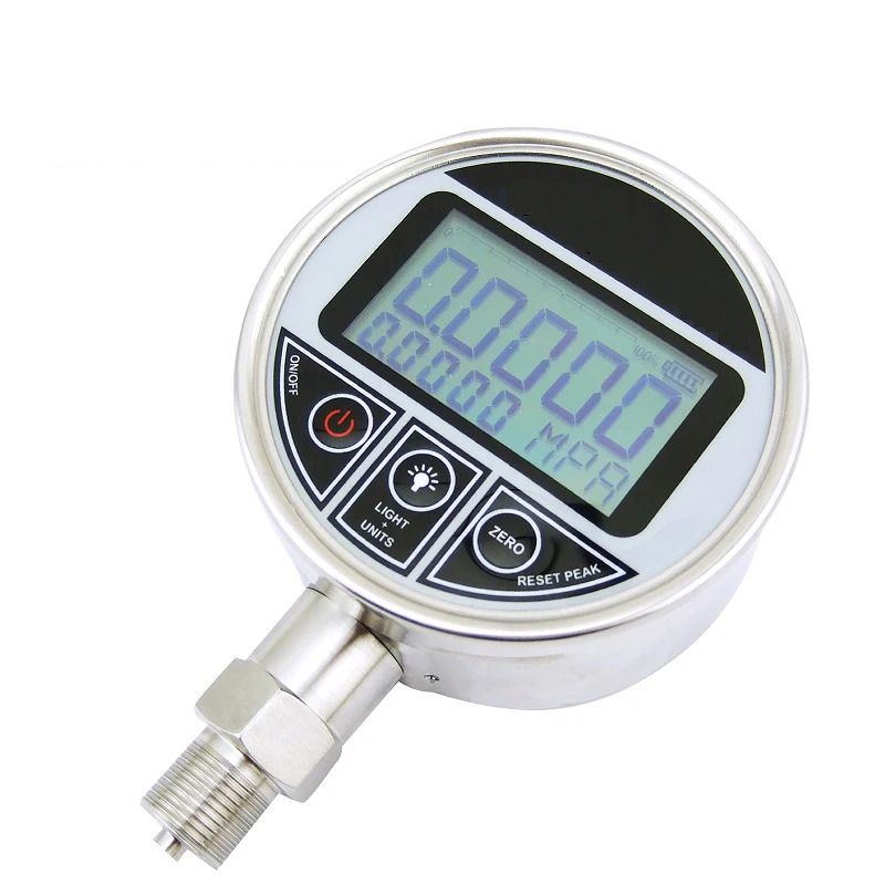 Square Car Biogas Screw Compressor Stainless Steel Diaphragm Seal Digital Hydraulic Jack Pressure Gauge for Water