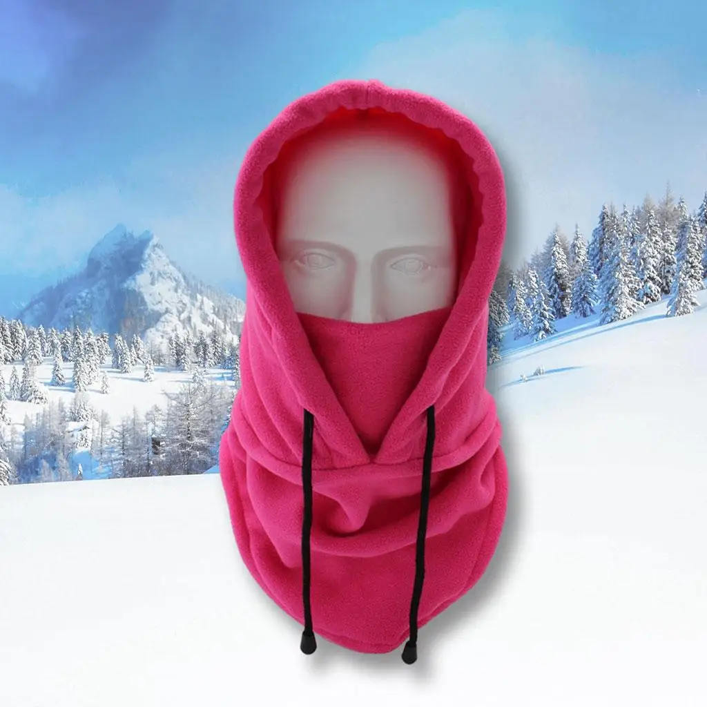 Thicken Plush Fleece Hood Hat Windproof Trapper Face Cover Neck Gaiter for Cold Weather Sports